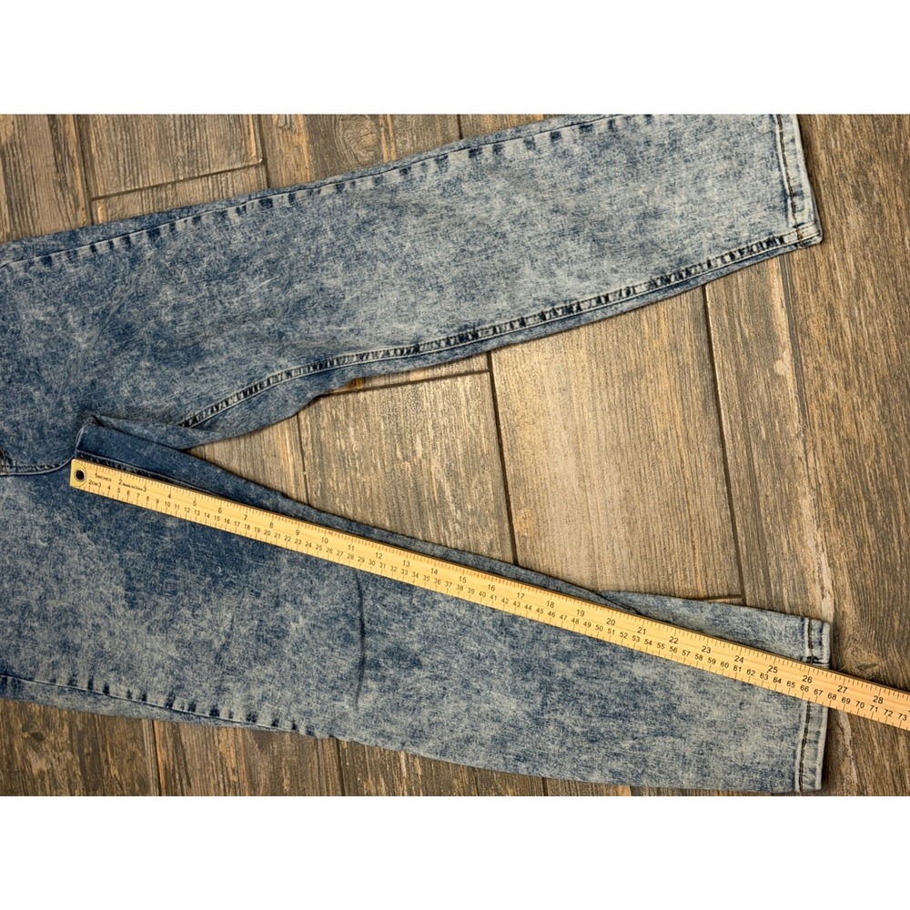 Free People We the Free Riley Seamed Skinny Denim Jeans Acid Wash High Waist 32 - Picture 8 of 11